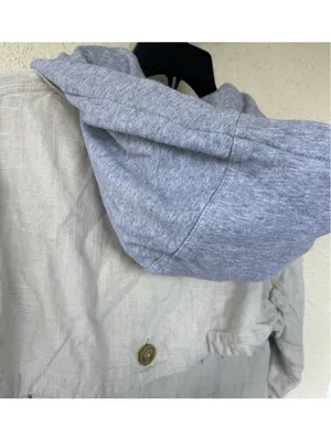 FREE PEOPLE Charlie Trench Coat Hood Linen Blend Spring Dust Oversized Size XS thumbnail 4