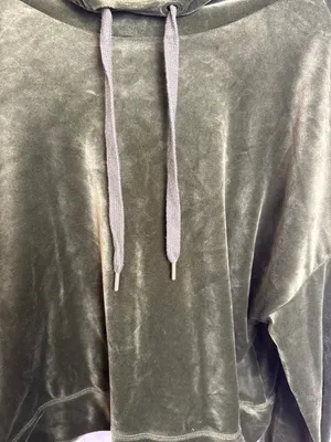 Offline by Aerie oversized pullover active hoodie velour olive green size XL thumbnail 5