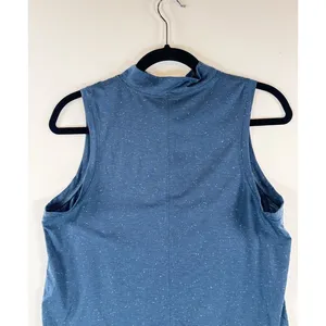 Lululemon Women Top Blue Time to Restore Mock Neck Tank Front Tie Stretch Size 8 thumbnail 10