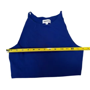 Revolve‎ Superdown High Neck Crop Top Tank Cobalt Blue Minimalist Basic Size S thumbnail 6