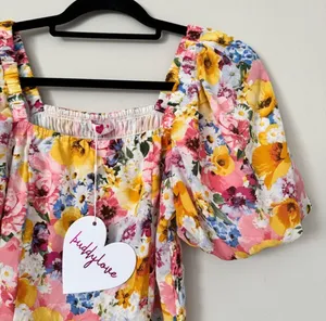 NWT Buddy Love Billie Smocked Puff Sleeve Top sz M thumbnail 6