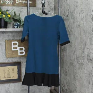 TOV Womens Knit Crepe Fit & Flare Dress 1668f6d9bd4baf Blue Green / Black 42 thumbnail 2