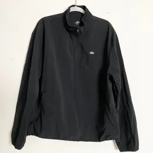 Alo Yoga Light Weight Takeaway Track Pullover Black M thumbnail 6