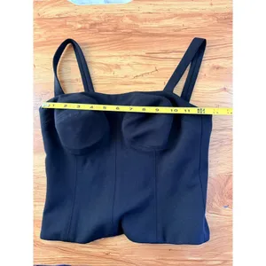 Great Jones‎ Black Bustier Crop Top Structured Corset Back Zip XS Going Out Top thumbnail 8