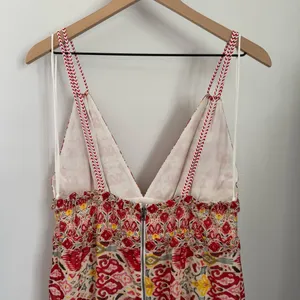 Alice + Olivia 10 Karolina Maxi Dress Braided Strap Tiered Ruffle Ikat Print‎ thumbnail 6