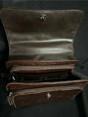 Rosetti Women’s Brown Croc-Embossed Top Handle Multi Pocket Handbag Purse thumbnail 12