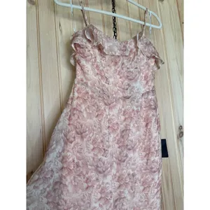 NWT Lulus Cherished Sweetheart Dusty Pink Floral Bustier Midi Dress Resort Sz M thumbnail 4