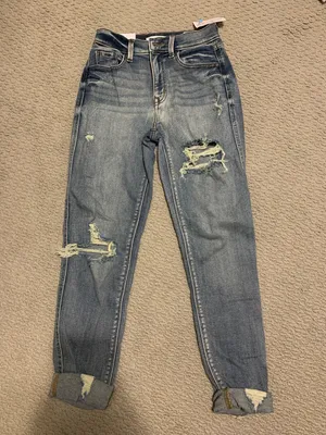 Never Worn High Rise Boyfriend Jeans Blue Size 0 thumbnail 1