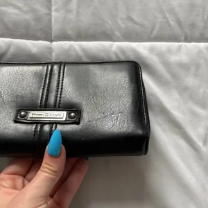 Vintage Etienne Aigner Black Zip Around Continental Wallet Stitched Leather thumbnail 4