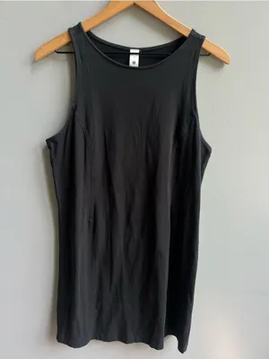Lululemon Organic Cotton Cinched-Waist Dress Black Size Medium Sleeveless Shift thumbnail 5
