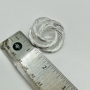 Vintage silver tone twisted knot Brooch thumbnail 8