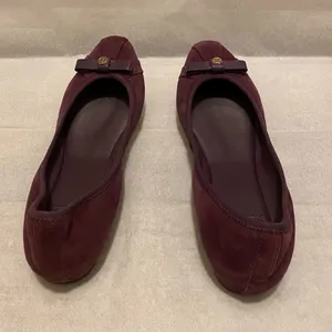 Tory Burch Purple Suede Ally Bow Ballet Flat thumbnail 5