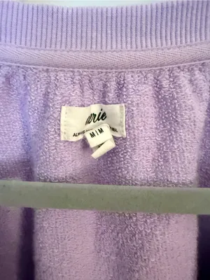 aerie Lavender Pullover V-Neck Drawstring Long Sleeve thumbnail 4