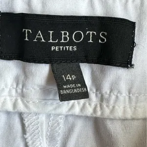 Talbots White Stretch Straight Leg Ankle Cropped Pants High Rise Size 14P thumbnail 8