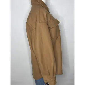Avec Les Filles Camel Brown Wool Blend Shacket Shirt Jacket Women Small thumbnail 6