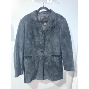 Dennis Basso Genuine‎ Leather Suede Black Blazer Jacket Women's XL thumbnail 2