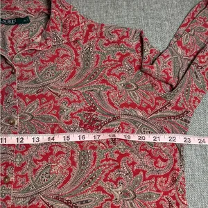 Lauren Ralph Lauren Paisley Red unisex pajama XL thumbnail 4
