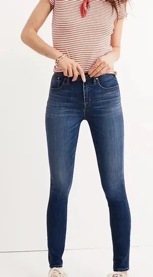 MADEWELL 10” High-Rise Skinny Jeans in‎ Danny Wash: Tencel Denim Edition size 25 thumbnail 1