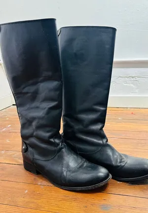 FRYE Melissa Button Back Zip Leather Tall Riding Knee High Boots Womens sz 10 thumbnail 1
