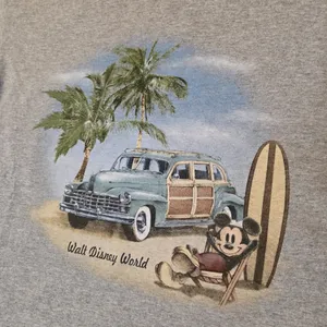 Vintage Walt Disney World Mickey Mouse Vacation Beach Graphic T Shirt thumbnail 2