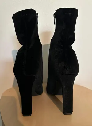 Loriah Black Velvet Booties thumbnail 3