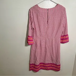 Boden‎ Women's Andrea Belted Dress Pink White Orange Floral Stripes Bell Sleeve thumbnail 5