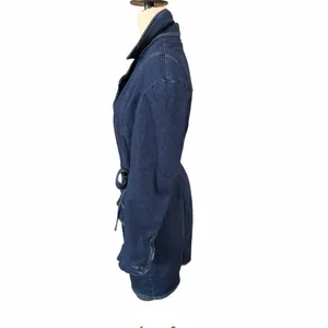 Anthropologie Pilcro Dark Blue Denim Blazer dress size‎ medium thumbnail 5