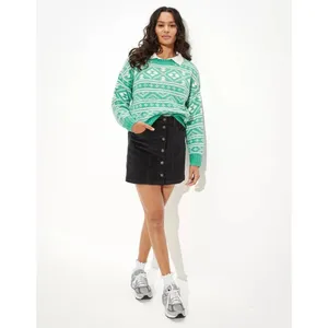 American Eagle | Green Fair Isle Snowdrift Sweater | Medium thumbnail 3