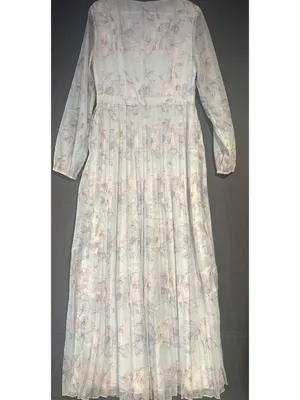 Lasaky Women Floral Pleated Maxi Dress Pastel Cottagecore Romantic Long Sleeve thumbnail 6