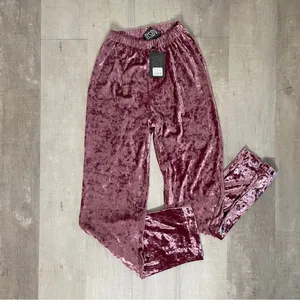 NWT BSBW Jessie Rose Crushed Velvet Track Pants Sz XS NWT thumbnail 2