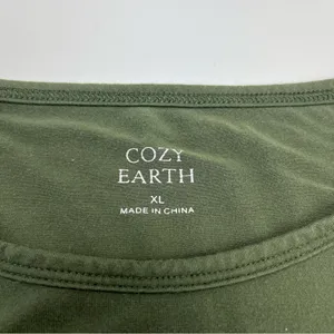 Cozy Earth Women’s Short Sleeve Shirt Top Size XL Pocket Bamboo Blend‎ *FLAW thumbnail 2