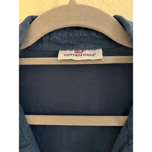 Vineyard Vines Tunic Womens Medium Blue Linen Beach Coastal Preppy Travel Resort thumbnail 3
