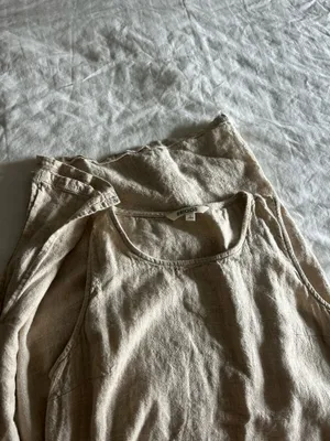 Linen Dress Tan thumbnail 2