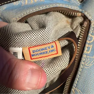 Dooney & Bourke East West Canvas / Leather Trim Donegal Crest Tote Shoulder Bag thumbnail 12