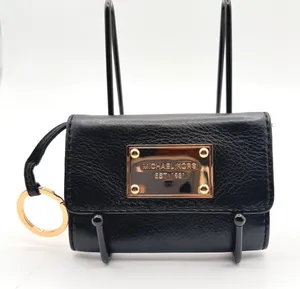 Michael Kors Jet Set Fold Over Coin Purse Card Case‎ Wallet Womens S Black thumbnail 1