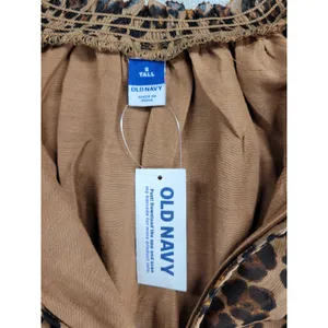 Old Navy Womens Dress Size S Tall Brown Chiffon Leopard Print V-neck Smocked NEW thumbnail 12