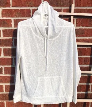 Weatherproof Vintage Women White Pullover Hoodie L thumbnail 1