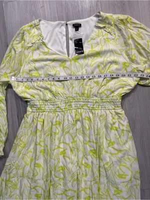torrid Light Yellow Floral V-Neck‎ Long Sleeve Dress thumbnail 6