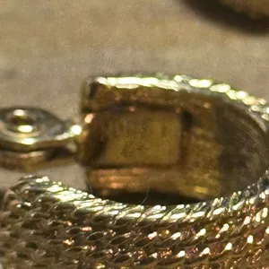 Vintage Monet gold tone textured clip on hoop earrings thumbnail 4