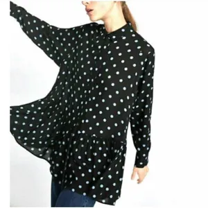 Zara Woman Oversized Drop Waist Polka Dot Tunic Size Medium thumbnail 3