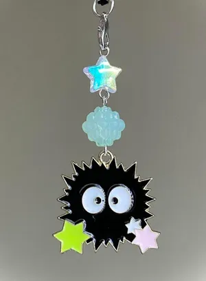 Handmade Kawaii y2k soot star dangle phone strap/bag charm/keychain/display⭐️🌀🍬💕 thumbnail 1