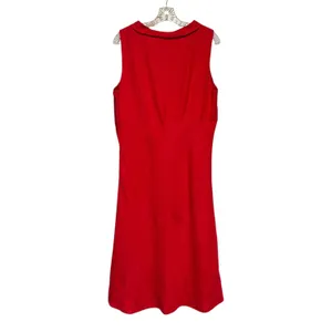 Sarah Spencer Sleeveless V-Neck Linen Dress Red 16 thumbnail 2