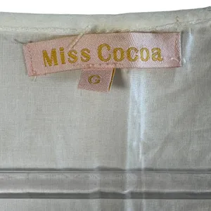 Miss Cocoa Embroidered Tank Top White Red‎ Floral Eyelet Viscose Boho G S READ thumbnail 3
