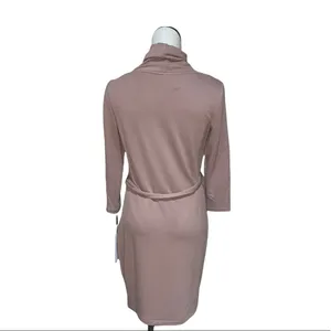NWT Calvin Klein 3/4 Sleeve Scarf Cowl Neck Belted Midi Dress Small thumbnail 7