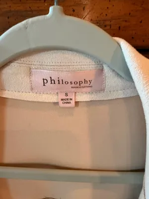 Philosophy Republic Clothing Faux Suede Waterfall Open Front Jacket Small Neutral thumbnail 2