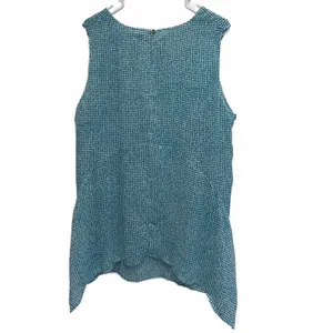 Fever Aqua and White Double Layer Sharkbite Sleeveless Tunic Top Plus Size XXL thumbnail 4