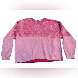 Vintage Fruit of the Loom Crewneck Sweatshirt Red Coral Acid Wash‎ sz 2XL thumbnail 6