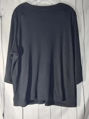 Quacker Factory Snap Front 3/4 Sleeve Casual Preppy Everyday Workwear Top thumbnail 6
