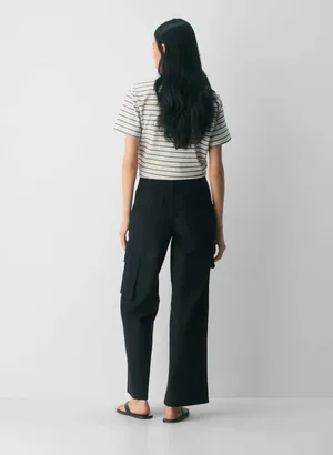 Wilfred Free Picture Wide Leg Cargo Pants in Black Size 4 thumbnail 4