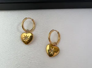 Love Heart Dangle Drop Earrings for Women Gold thumbnail 1